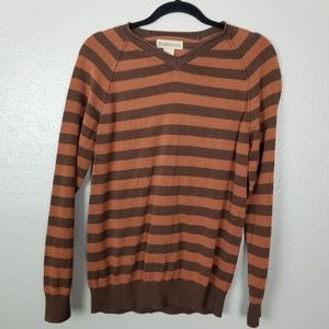 Ruff Hewn Brown Striped Medium Weight Pull Over S
